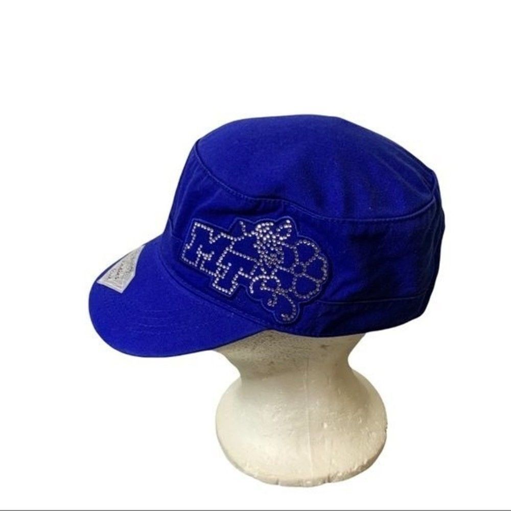 "MT" Middle Tennessee State University Hat Blue Rhinestone Army Cadet Cap 